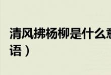 清風(fēng)拂楊柳是什么意思（清風(fēng)拂楊柳是什么暗語）