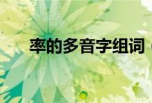 率的多音字組詞（大家一起來看看吧）