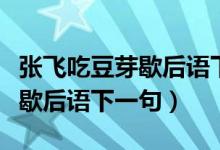 張飛吃豆芽歇后語(yǔ)下一句是什么（張飛吃豆芽歇后語(yǔ)下一句）