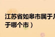 江蘇省如皋市屬于幾線城市（江蘇省如皋市屬于哪個市）