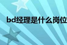 bd經(jīng)理是什么崗位職責(zé)（BD經(jīng)理是什么）
