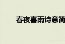春夜喜雨詩(shī)意簡(jiǎn)短（春夜喜雨詩(shī)意）