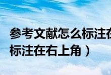 參考文獻怎么標注在前還是后（參考文獻怎么標注在右上角）