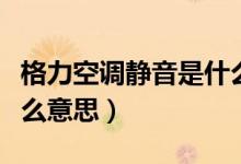 格力空調靜音是什么風速（格力空調靜音是什么意思）