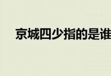 京城四少指的是誰（京城四少指的是誰）