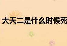 大天二是什么時(shí)候死的（大天二是什么意思）