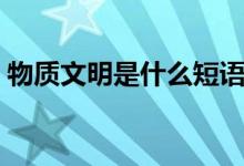 物質(zhì)文明是什么短語(yǔ)類型（物質(zhì)文明是什么）