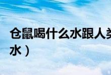倉鼠喝什么水跟人類的水一樣嗎（倉鼠喝什么水）