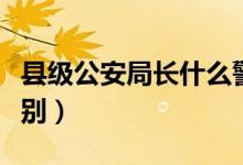 縣級(jí)公安局長(zhǎng)什么警銜（縣級(jí)公安局長(zhǎng)什么級(jí)別）
