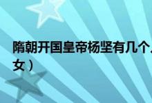 隋朝開國皇帝楊堅(jiān)有幾個(gè)兒子（隋朝開國皇帝楊堅(jiān)有幾個(gè)子女）