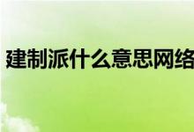 建制派什么意思網(wǎng)絡(luò)用語（建制派什么意思）