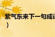 紫氣東來下一句成語(紫氣東來下一句是什么)
