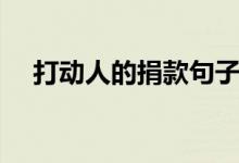 打動(dòng)人的捐款句子（打動(dòng)人的捐款句子）