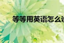 等等用英語怎么說（等等怎么說英語）