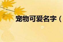 寵物可愛名字（寵物可愛名字精選）