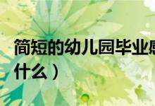 簡短的幼兒園畢業(yè)感言（幼兒園畢業(yè)可以說到什么）