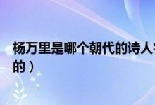 楊萬里是哪個(gè)朝代的詩人字什么號(hào)什么（楊萬里是哪個(gè)朝代的）