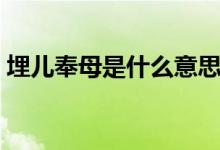 埋兒奉母是什么意思（關(guān)于埋兒奉母的簡介）