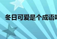冬日可愛是個(gè)成語嗎（冬日可愛是成語嗎）