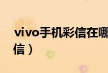 ⅵvo手機(jī)彩信在哪（如何查看vivo手機(jī)的彩信）