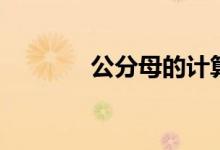 公分母的計算方法（公分母）