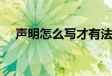 聲明怎么寫才有法律效應(yīng)（聲明怎么寫）
