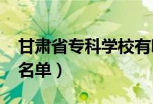 甘肅省?？茖W(xué)校有哪些（2022最新高職院校名單）