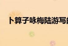 卜算子詠梅陸游寫的（卜算子 詠梅 陸游）
