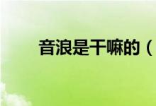 音浪是干嘛的(音浪太強(qiáng)是什么梗)