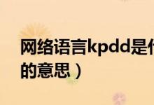 網(wǎng)絡語言kpdd是什么意思（網(wǎng)絡語言kpdd的意思）