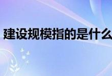 建設(shè)規(guī)模指的是什么(建設(shè)規(guī)模指的是什么)