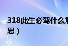 318此生必駕什么意思（318此生必駕什么意思）