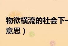 物欲橫流的社會(huì)下一句（物欲橫流的社會(huì)什么意思）