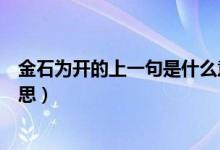 金石為開(kāi)的上一句是什么意思（金石為開(kāi)的上一句是什么意思）