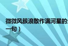 微微風(fēng)簇浪散作滿河星的全詩（微微風(fēng)簇浪散作滿河星的上一句）