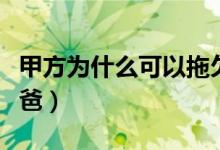甲方為什么可以拖欠工程款(甲方為什么叫爸爸)