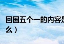 回國五個一的內(nèi)容是什么（五個一的內(nèi)容是什么）