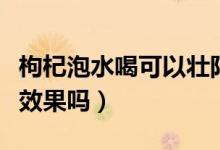枸杞泡水喝可以壯陽(yáng)嗎(枸杞泡水喝對(duì)壯陽(yáng)有效果嗎)