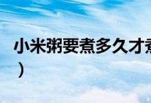 小米粥要煮多久才煮熟（小米粥要煮多長時間）