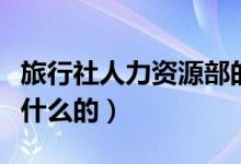 旅行社人力資源部的職責（旅行社人事部是干什么的）