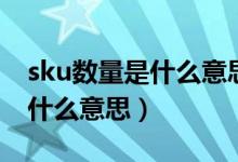 sku數(shù)量是什么意思通俗易懂點（sku數(shù)量是什么意思）