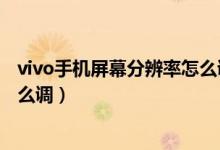 vivo手機屏幕分辨率怎么調最合適（vivo手機屏幕分辨率怎么調）