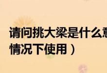 請(qǐng)問(wèn)挑大梁是什么意思（挑大梁什么意思什么情況下使用）