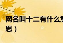 網(wǎng)名叫十二有什么意思（網(wǎng)名十二代表什么意思）