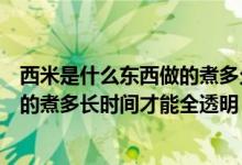 西米是什么東西做的煮多久才能全透明（西米是什么東西做的煮多長時(shí)間才能全透明）