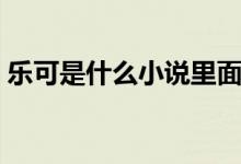 樂可是什么小說里面的（樂可是什么文里的）