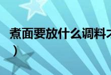 煮面要放什么調料才好吃（煮面要放什么調料）