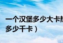 一個漢堡多少大卡熱量（一個漢堡包的熱量有多少千卡）