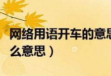 網絡用語開車的意思是什么（開車網絡用語什么意思）