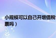 小規(guī)?？梢宰约洪_增值稅專用發(fā)票嗎（小規(guī)模可以自己開專票嗎）